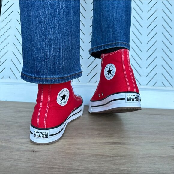 Converse Chuck Taylor EVA Lift Hi Platform 6 Big Kids Shoes Red Sneaker A08425C - Picture 6 of 13